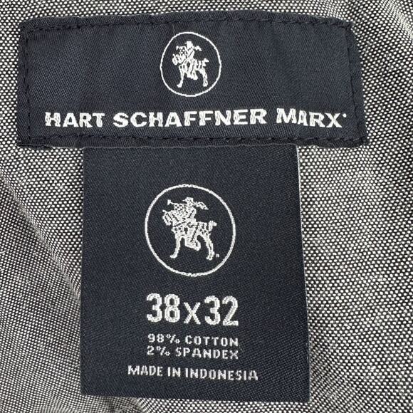 HART SCHAFFNER MARX Tan Flat Front Five Pockets Chino Casual Pants 38 x 32 - Picture 3 of 7